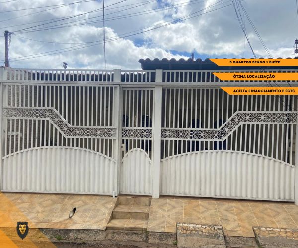 Casa de  3 Quartos, sendo 1 Suíte – Aceita Financiamento e FGTS